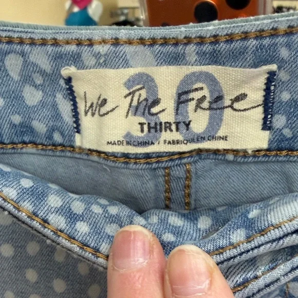 We The Free Light Blue Denim with White Dots - Picture 2 of 4